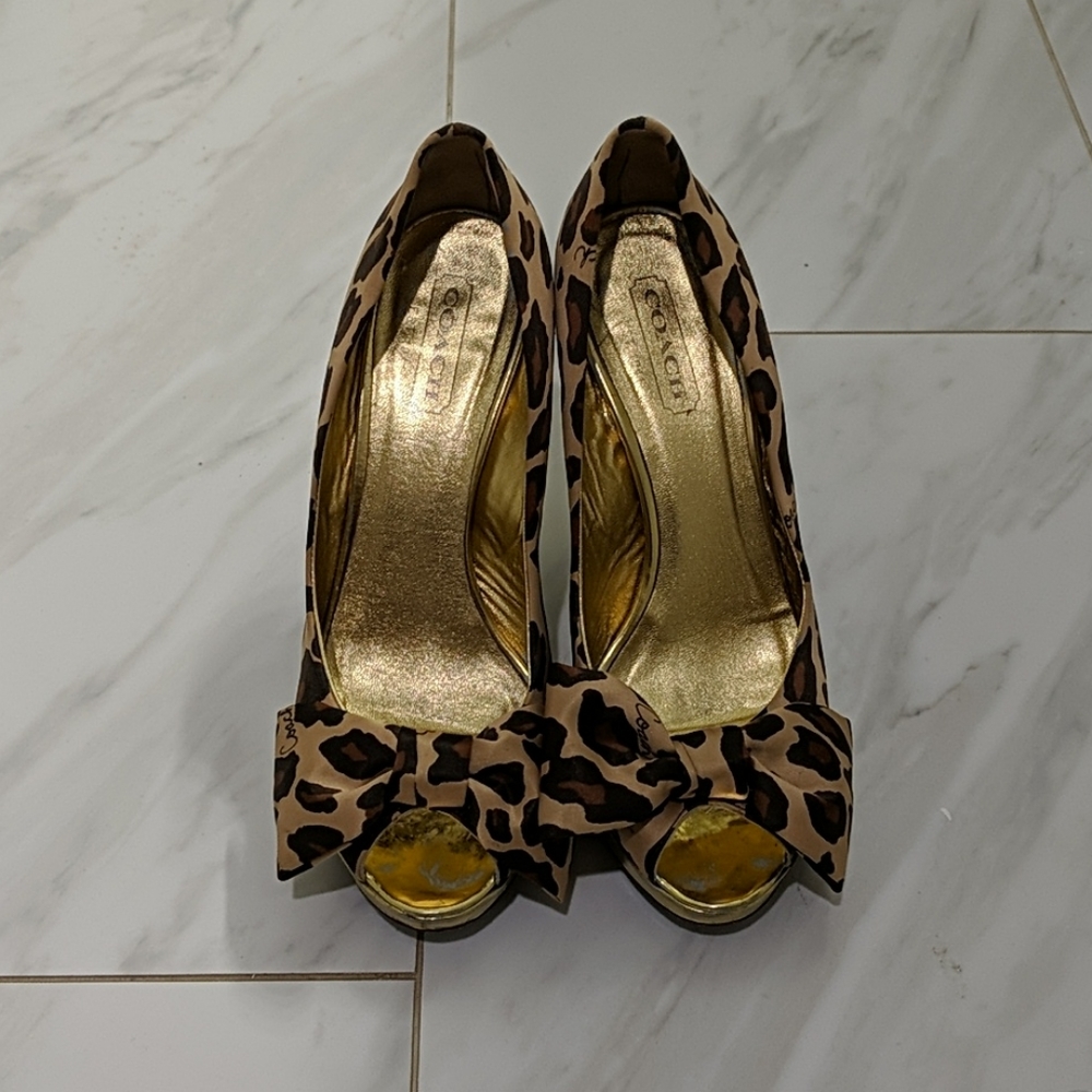 Coach cheetah print heels